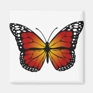 Butterfly Monarch Abstrakt Artistic Line Art Magnet