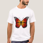 Butterfly Monarch Abstrakt Artistic Line Art T-Shirt (Vorderseite)