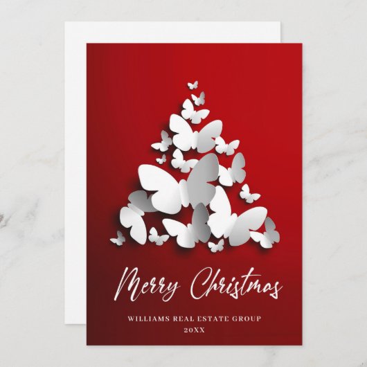 Butterfly Monarch Weihnachten Firmengrüßen (Vorne/Hinten)