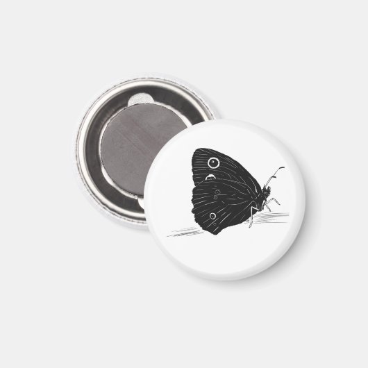 Butterfly Monochrome Magnet (Vorderseite/Rückseite)