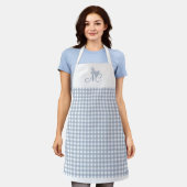 Butterfly Monogram Dusty Blue Gingham Karos Schürze (Getragen)