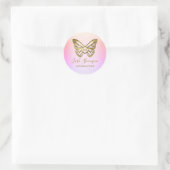 Butterfly Monogram Rainbow Gradient Lash Shampoo Runder Aufkleber (Tasche)