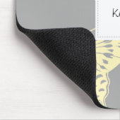Butterfly Monogram Yellow Gray Mousepad (Ecke)