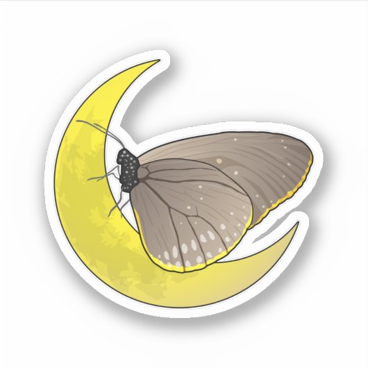 Butterfly Moon Aufkleber (Vorderseite)