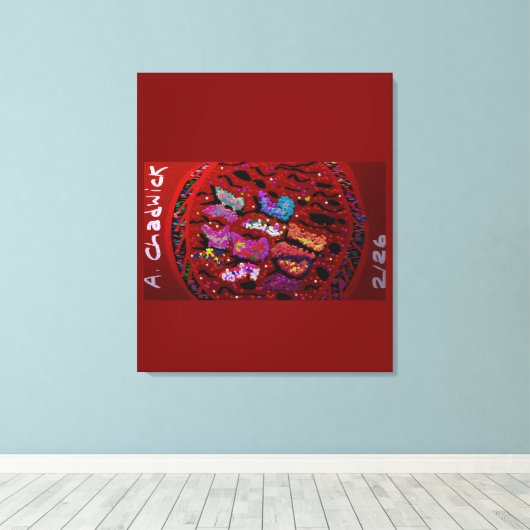 Butterfly Moon Drawstring Backpack Leinwanddruck (Insitu (Holzboden))