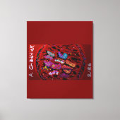 Butterfly Moon Drawstring Backpack Leinwanddruck (Vorderseite)