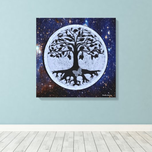 Butterfly Moon Leinwanddruck (Insitu (Holzboden))