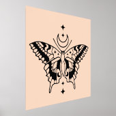 Butterfly Moon Minimal Line Art Design Foliendrucke (Ablage )
