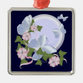 Butterfly Moon Silbernes Ornament (Vorne)
