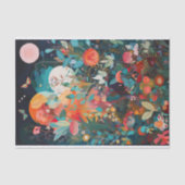 Butterfly Moon Whimsical Blume Malerei Decoupage Seidenpapier (Vorderseite)