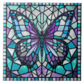 Butterfly Mosaic - Aquamarine Amethyst Fliese (Vorderseite)