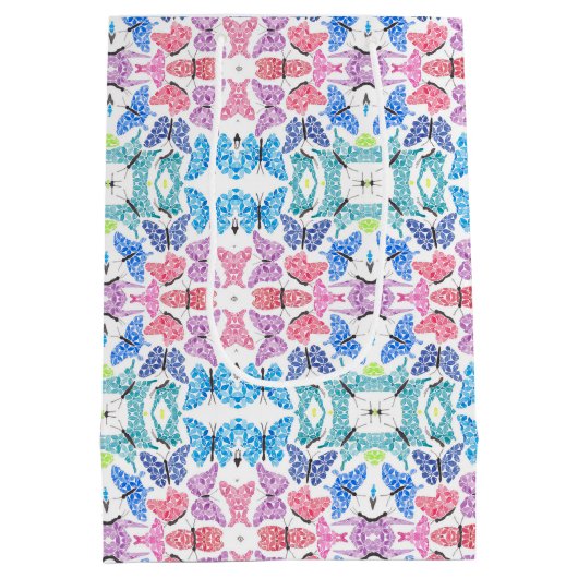 Butterfly Mosaic Gift Bag Mittlere Geschenktüte (Rückseite)