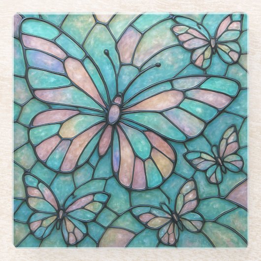 Butterfly Mosaik Glass Untersetzer (Vorderseite)