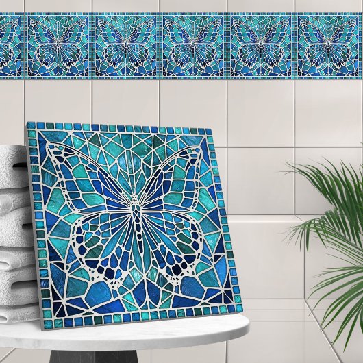 Butterfly Mosaik - Ocean Blues Fliese