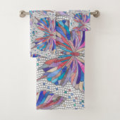 Butterfly-Mosaikmuster - Pastelltöne Badhandtuch Set (Insitu)