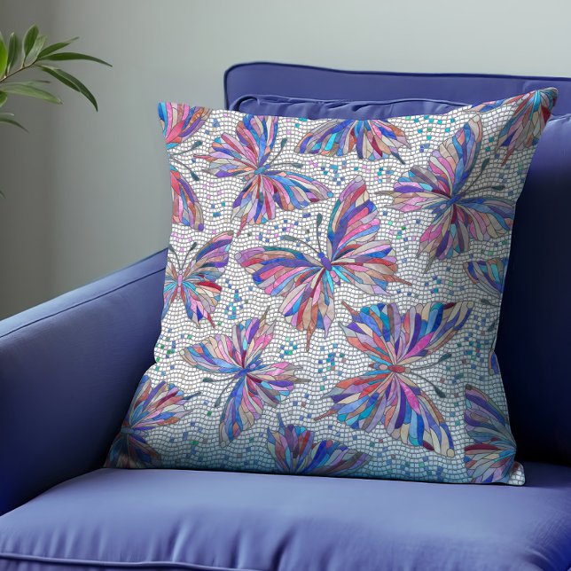 Butterfly-Mosaikmuster - Pastelltöne Kissen (Von Creator hochgeladen)