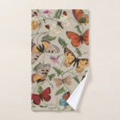 Butterfly Moth Nature Collection Zeichnend Badhandtuch Set (Handtuch)