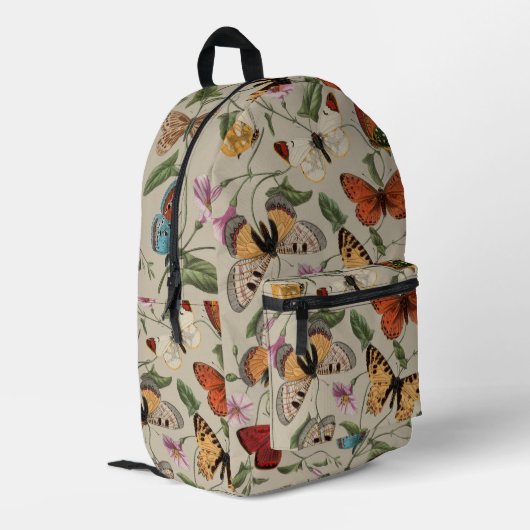 Butterfly Moth Nature Collection Zeichnend Bedruckter Rucksack (Rückseitige Ecke links)