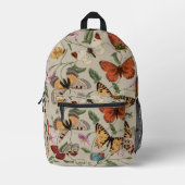 Butterfly Moth Nature Collection Zeichnend Bedruckter Rucksack (Vorderseite)