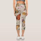 Butterfly Moth Nature Collection Zeichnend Capri Leggings (Rückseite)