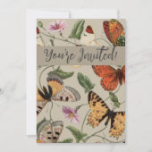 Butterfly Moth Nature Collection Zeichnend Einladung (Vorderseite)