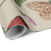 Butterfly Moth Nature Collection Zeichnend Geschenkpapier (Rolleneckpunkt)