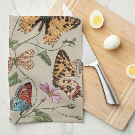 Butterfly Moth Nature Collection Zeichnend Geschirrtuch (Viertel Falte)