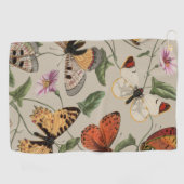 Butterfly Moth Nature Collection Zeichnend Golfhandtuch (Horizontal)