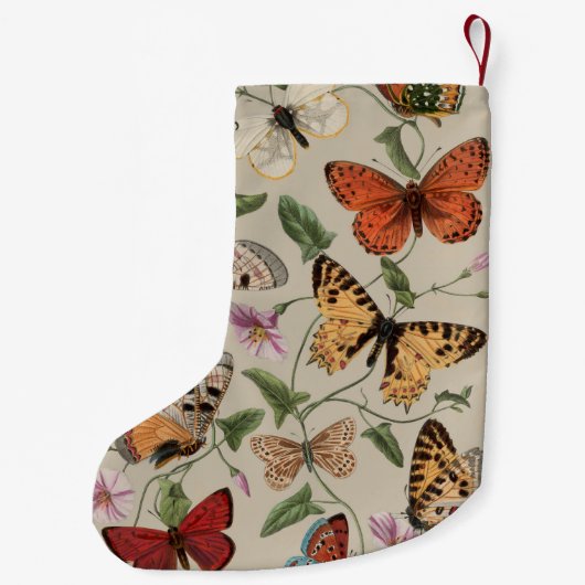Butterfly Moth Nature Collection Zeichnend Kleiner Weihnachtsstrumpf (Rückseite)