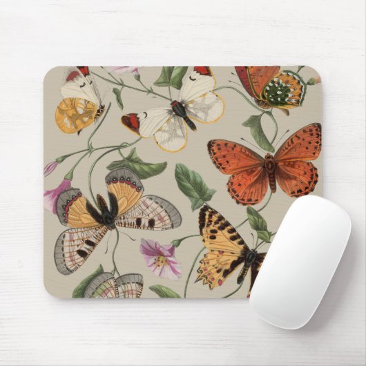 Butterfly Moth Nature Collection Zeichnend Mousepad (Mit Mouse)
