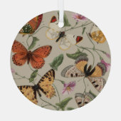 Butterfly Moth Nature Collection Zeichnend Ornament Aus Glas (Rückseite)