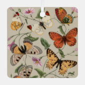 Butterfly Moth Nature Collection Zeichnend Ornament Aus Metall (Vorderseite)