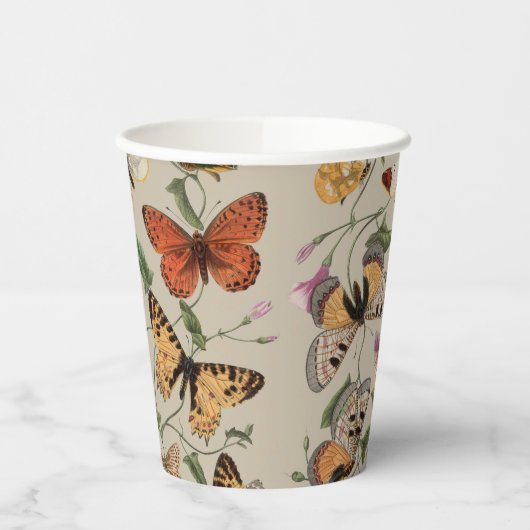 Butterfly Moth Nature Collection Zeichnend Pappbecher (Links)