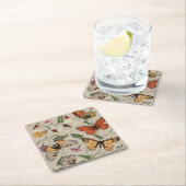 Butterfly Moth Nature Collection Zeichnend Rechteckiger Pappuntersetzer (Vor Ort)