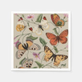 Butterfly Moth Nature Collection Zeichnend Serviette (Vorderseite)