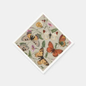 Butterfly Moth Nature Collection Zeichnend Serviette (Ecke)