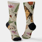 Butterfly Moth Nature Collection Zeichnend Socken (Gewinkelt)