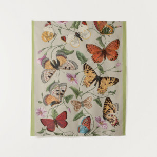 Butterfly Moth Nature Collection Zeichnend Wandteppich