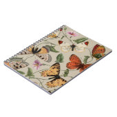 Butterfly Moth Nature Zeichnend antikes Aquarell Notizblock (Linke Seite)