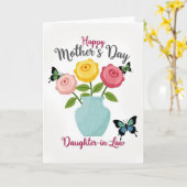 Butterfly Mothers Day Greet Card Karte (Gelbe Blume)