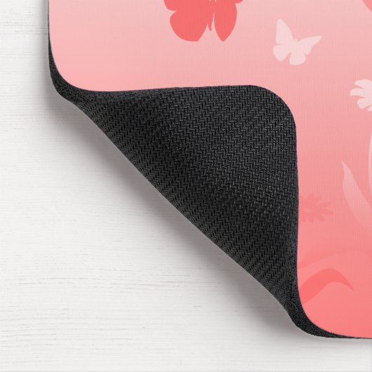 Butterfly Mousepad Keepake Pink Butterfly Geschenk (Ecke)