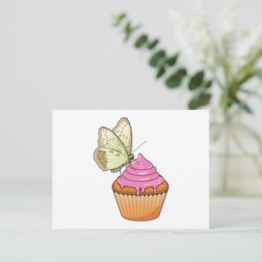 Butterfly Muffin Postkarte (Stehend Vorderseite)