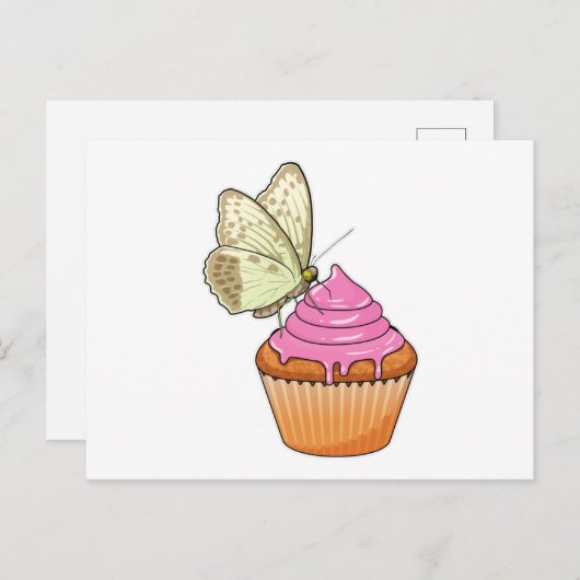 Butterfly Muffin Postkarte (Vorne/Hinten)