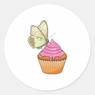 Butterfly Muffin Runder Aufkleber