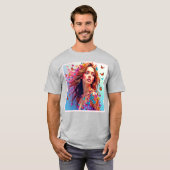 Butterfly Muse Portrait Art T-Shirt (Vorne ganz)