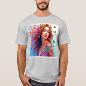 Butterfly Muse Portrait Art T-Shirt (Vorderseite)