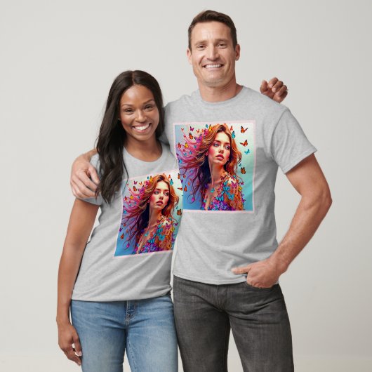 Butterfly Muse Portrait Art T-Shirt (Unisex)