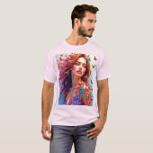 Butterfly Muse Portrait Art T - Shirt (Vorne ganz)