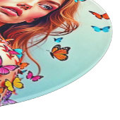 Butterfly Muse Portrait Art T - Shirt Schneidebrett (Ecke)
