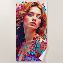 Butterfly Muse Portrait Art T - Shirt Strandtuch